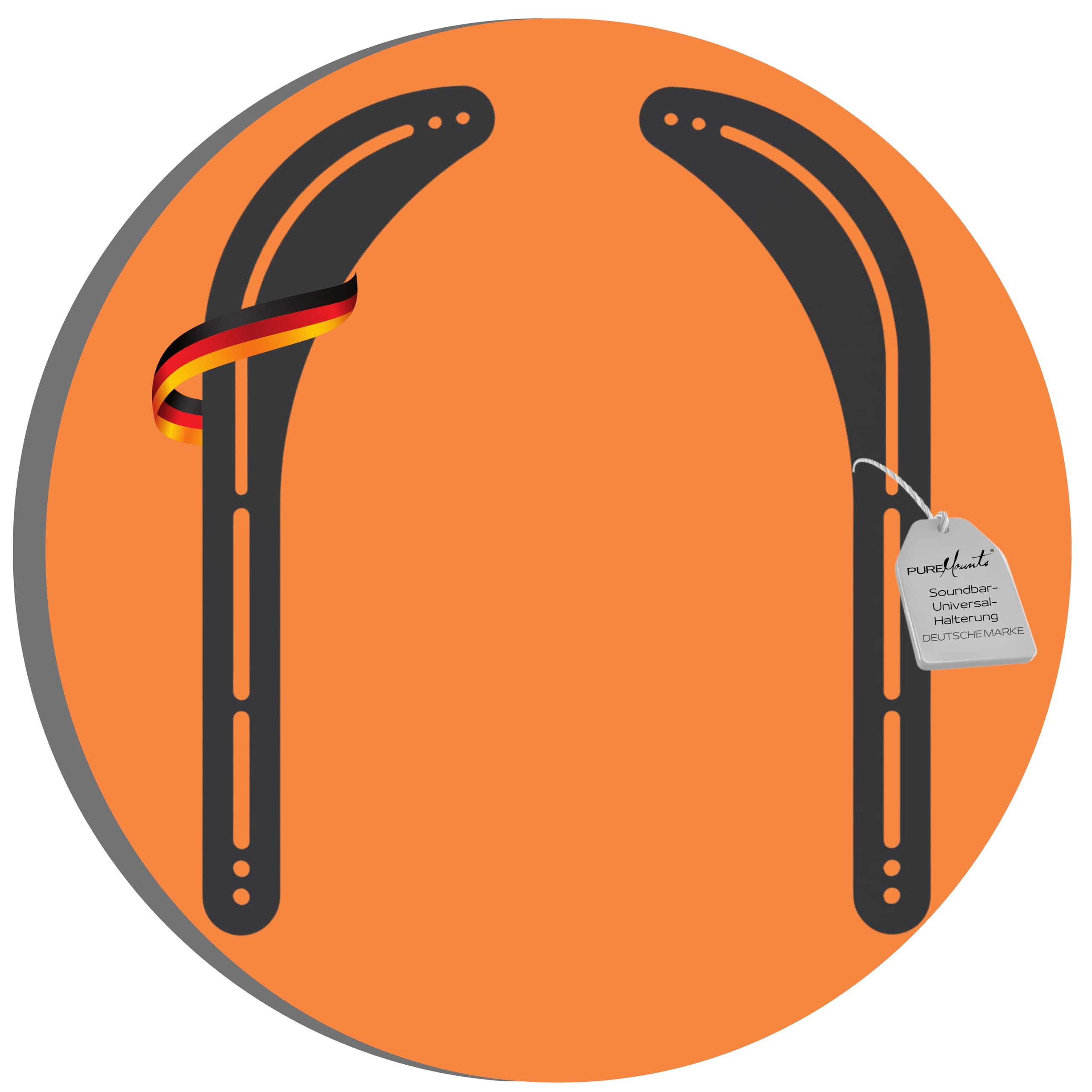 PureMounts PM-SOUND-B Soundbar Unviseral Bracket for Mounting on TV or Wall Mount Maximum Load 15.0 kg VESA 400 x 400 — image 1