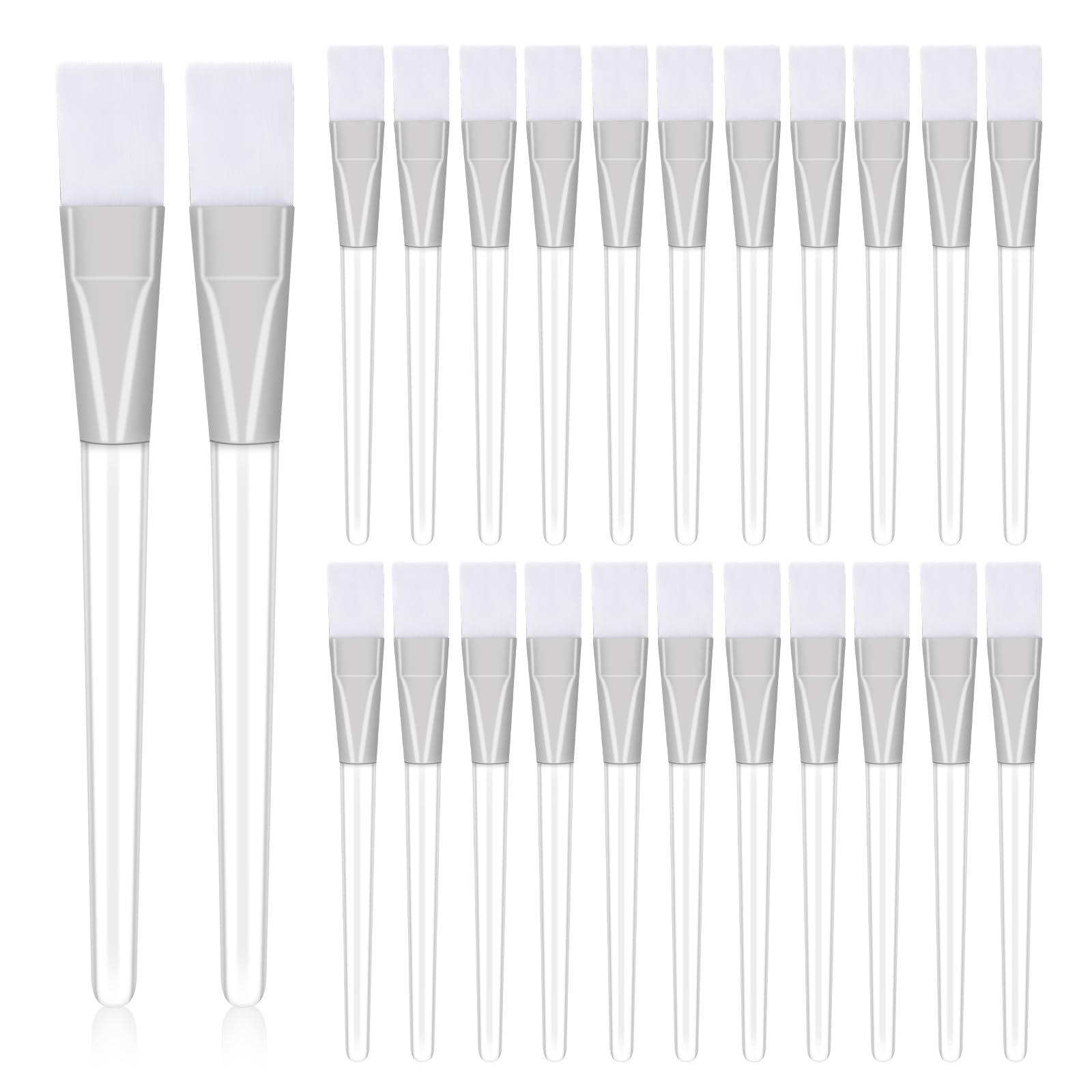 24 Pcs Facial Mask Brushes for Cosmetic Makeup Soft Hair Facial Mud Mask Applicator Transparent Face Mask Brush Multifunctional Beauty Tool for Facial Mask Body Lotion or Mixed Mask
