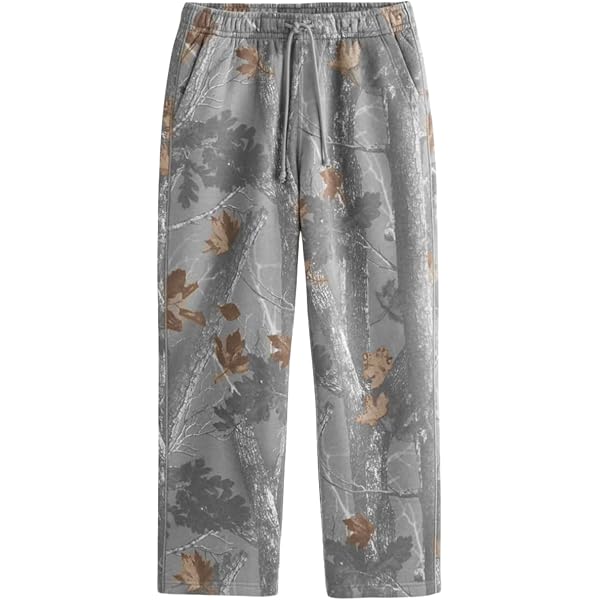 Women's Camo Fleece Jogger Pants - Baggy High Waisted Sweatpants, Y2K Style, With Pockets