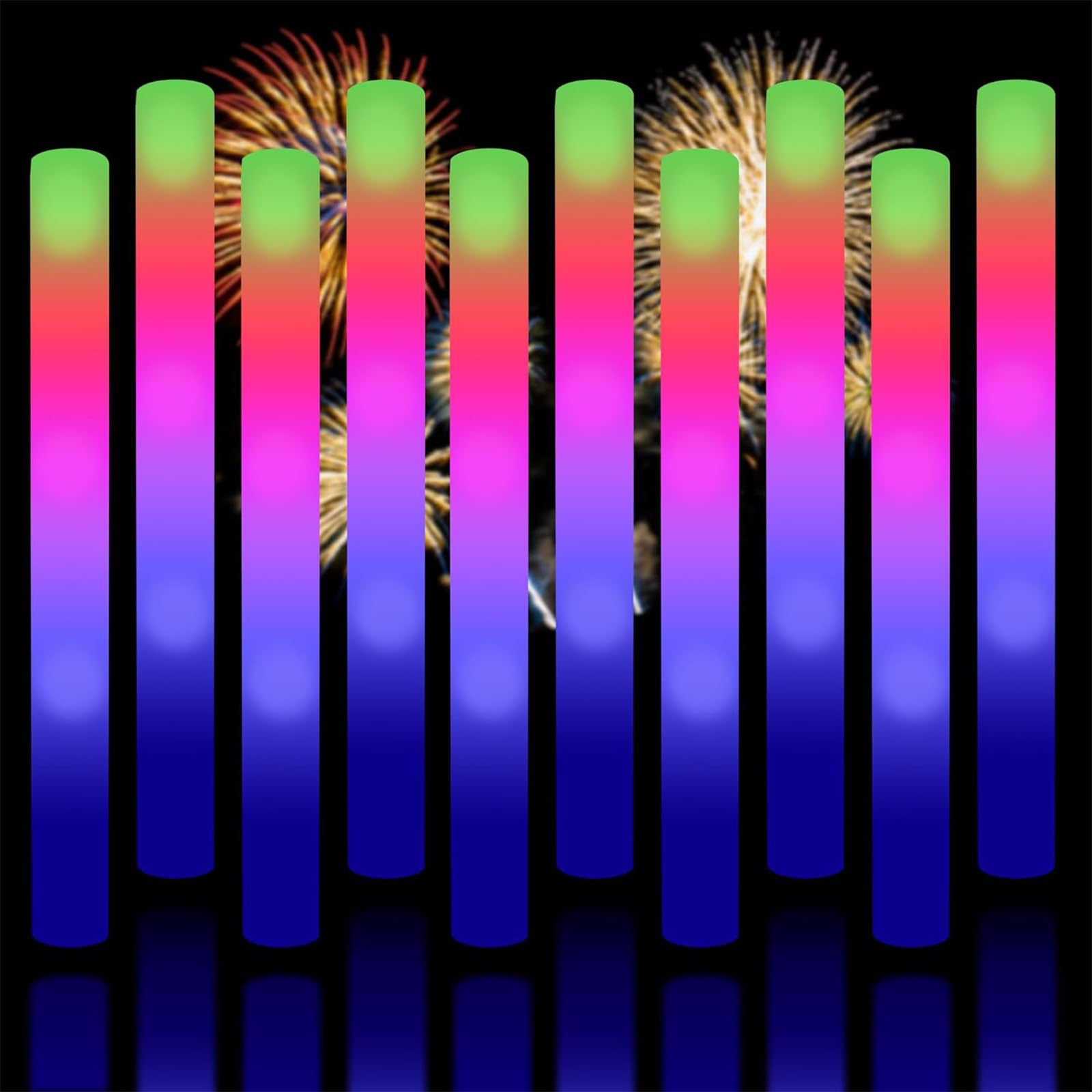Taotuo Glow Sticks Bulk, 200 Pack Foam Sticks Glow in The Dark Party Supplies 3 Flashing Modes Lighting up Foam Sticks for Wedding, Party, Concerts, Birthday,Christmas