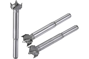 uxcell Forstner Wood Boring Drill Bits 14mm 15mm 16mm Dia. Hole Saw Carbide Alloy Steel Tip Round Shank Cutting for Hinge Ply
