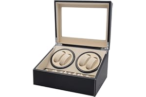 ZOEJOE Automatic Watch Winders for Men's and Women's Watches with 4 Winding Positions and 6 Storage Case