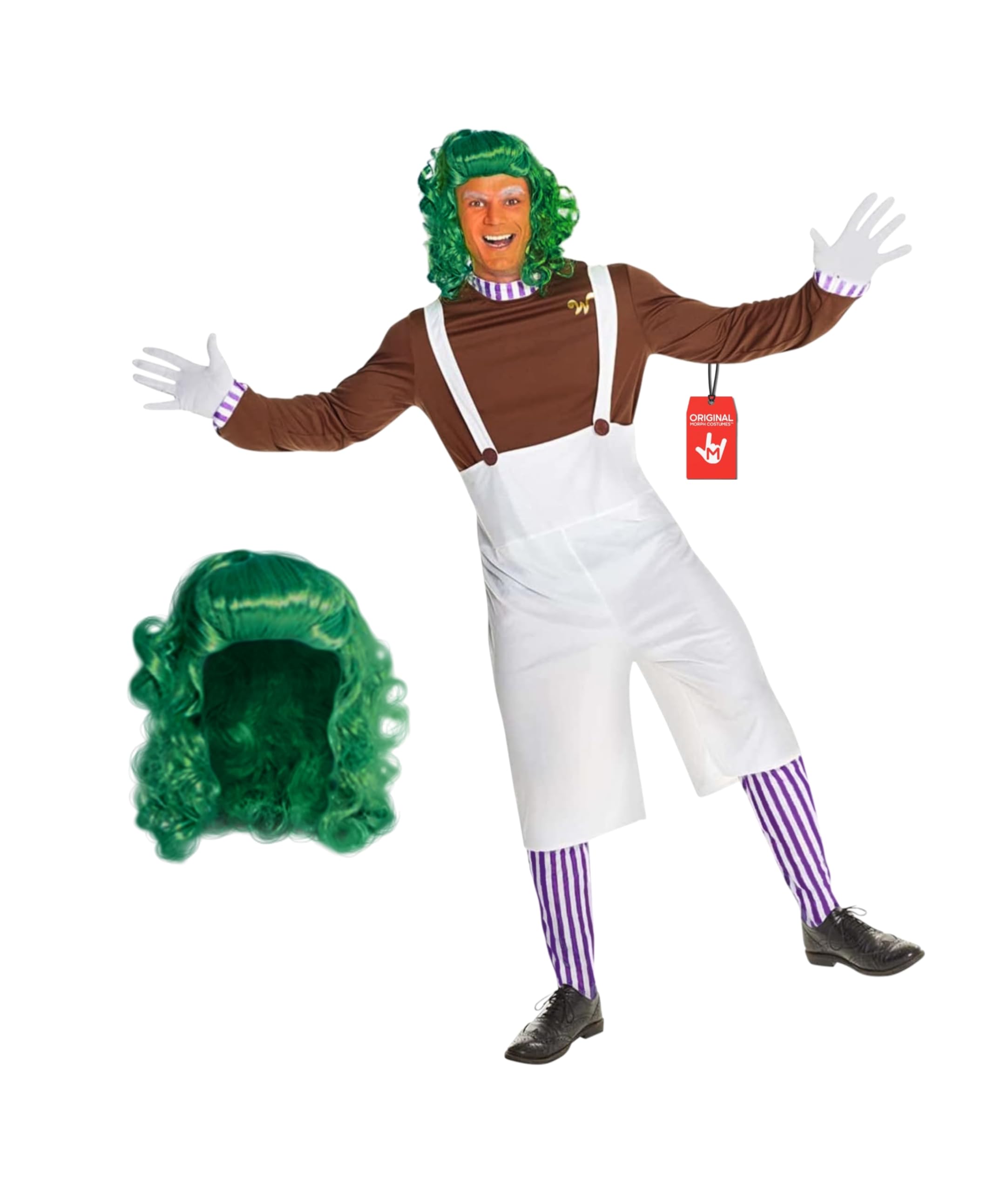Mens Dwarf Chocolate Worker Musical Fancy Dress Costume - 4 Piece Quality Costume PLUS (46-48 Inch /117-122 cm Chest)