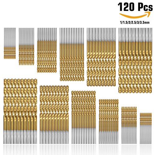 120 PCS Twist Drill Bit Set, HSS Brad-Point Drill Bits by Sibaok, Titanium High Speed Steel Mini Drill Bit, Micro Precision 1/1.5/2/2.5/3/3.5 mm, Perfect for Wood, Plastic, Steel, Aluminum Alloy - Thumbnail 7