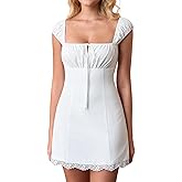 KUTUMAI Vintage Lace Up Floral Corset Mini Dress Cute Summer Short Graduation Dresses for Women 2026