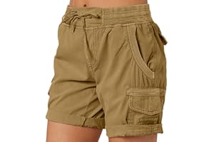 BAGELISE Women Cargo Shorts Summer Loose Hiking Shorts with Pockets Swimsuit with Shorts for Women