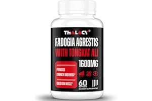 Thalacy 1600mg Fadogia Agrestis Tongkat Ali Supplement, Fadogia Agrestis Extract for Men with Ashwagandha - Maximum Strength, 60 Softgels