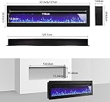 INMOZATA 127cm Electric Fireplace 50in Wall Mounted Freestanding Recessed view 2