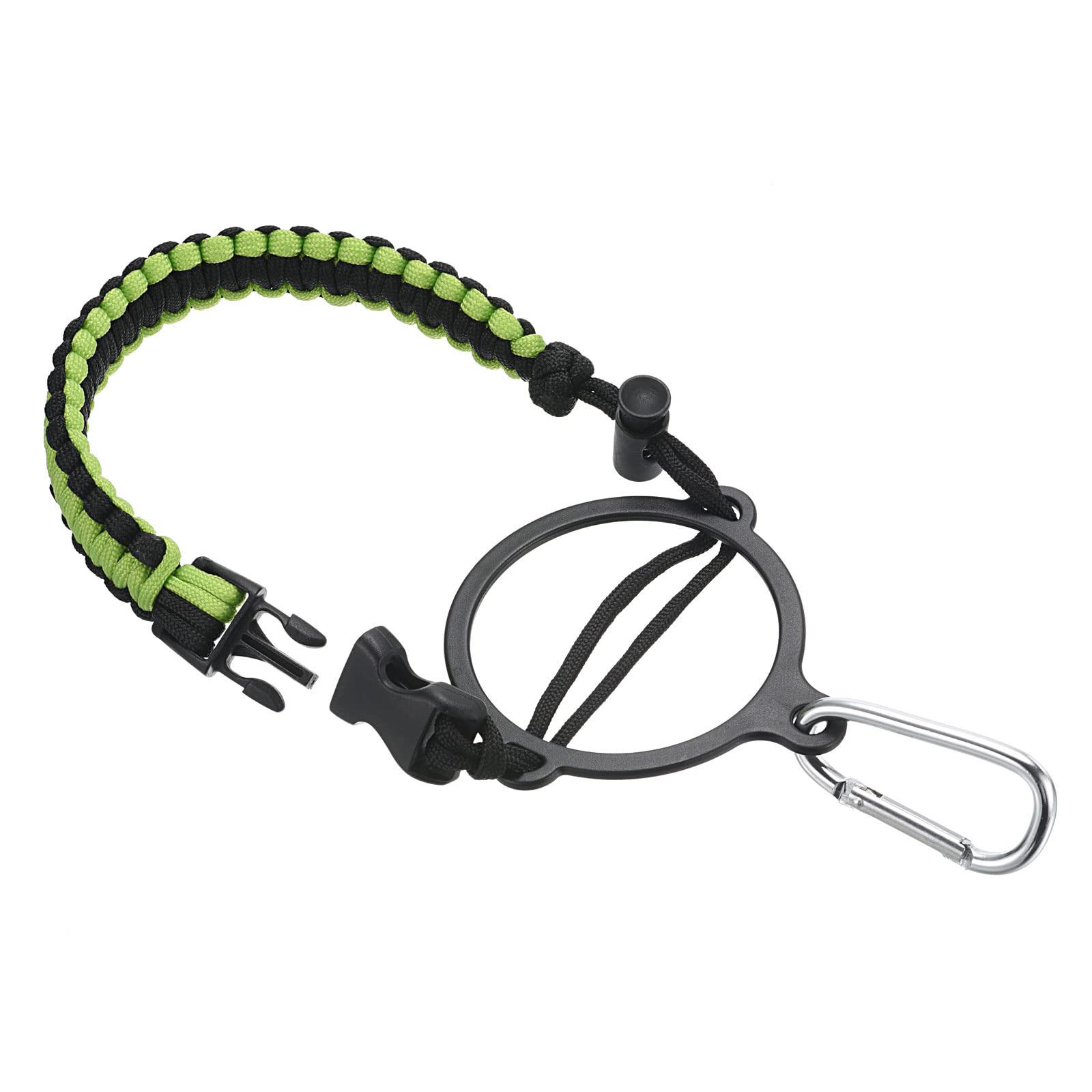 PATIKIL Water Bottle Holder, Paracord Handle Carrying Lanyard Strap Carrier with Ring for 12oz to 64oz Wide Mouth Bottles, Green, Black