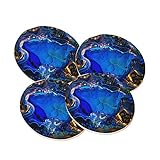 Geode Azurite Azure Gold Design on Sandstone Drink