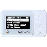 Flashiibo Pro NFC Emulator, NFC Tag Emulator, 3000+ Saves, Unlimited Rewrite, Auto UID Regen, Rechargeable Battery , 1.4" OLED Screen, Compatible with 50+ Games on Switch 1 &amp; 2 (White)