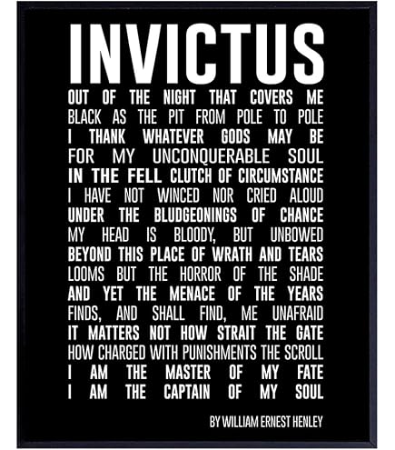 Invictus par William Ernest Henley Poème inspirant sans cadre