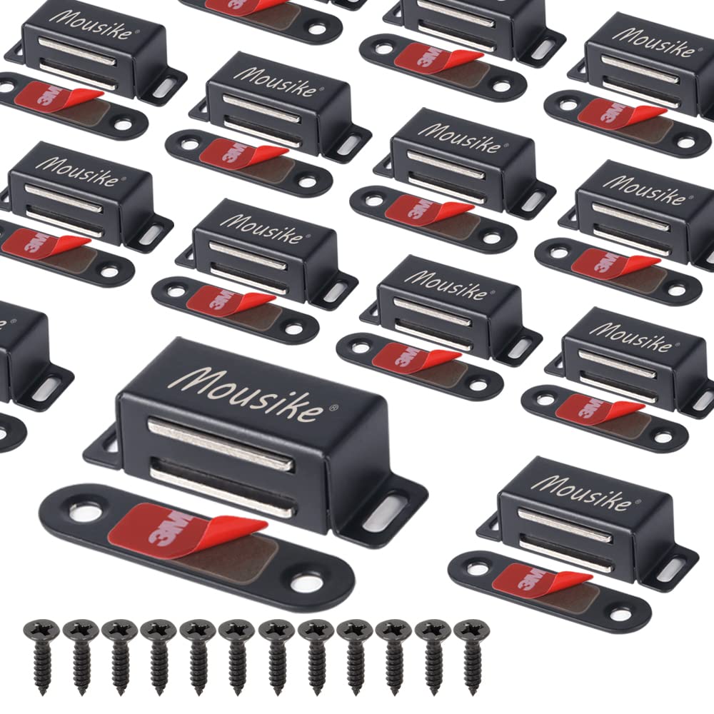 Mousike Cabinet Magnets Magnetic Door Catch Stainless Steel Door Magnet for Kitchen Bathroom Cupboard Wardrobe Closet Closures Cabinet Door Drawer Latch 20 lbs