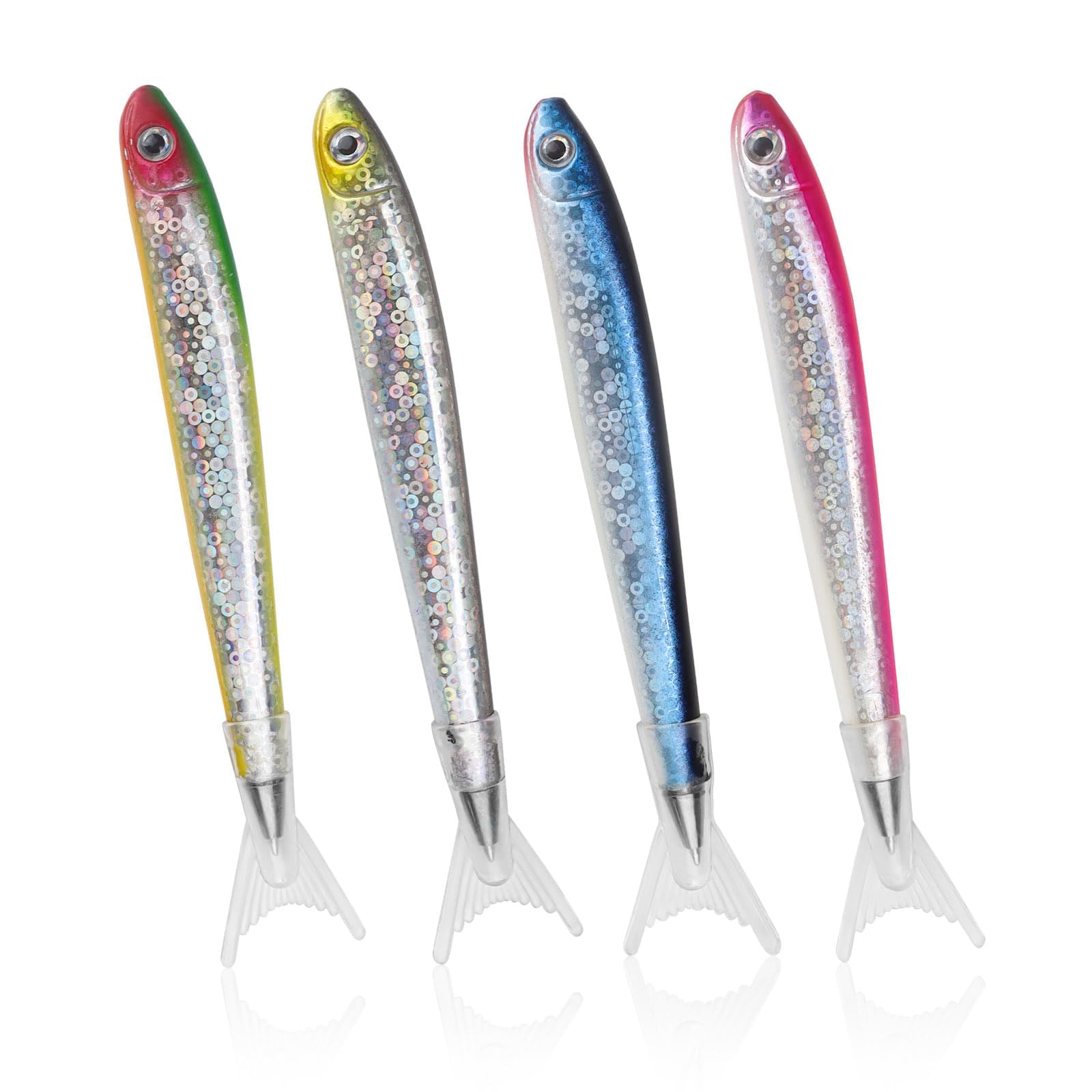 LERANXIN Animal Pens 4 Pack - Lifelike Appearance Fish Shape, Cute Pens, Comfortable in Hand - 7 Color Mixes