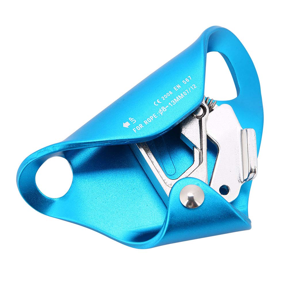 Keenso Aeronautical Aluminum Climbing Ascender Riser Fall Arrest Safty Gear Rock Climbing Mountaineering Equipment(Blue) Mountain Tools