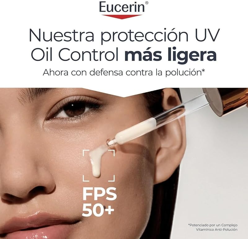 Sun Face Oil Control Sérum Facial UV FPS50+ 30ml - Protector Solar Facial 50 Ligero y Matificante - Sérum con Protección Solar 50+ y Complejo Anti-Polución - Invisible - Piel Mixta/Grasa
