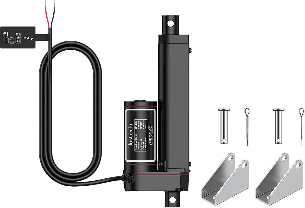 Justech 100mm Linear Actuator 1500N 12V Heavy Duty Motor