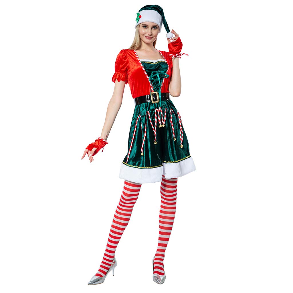 EraSpooky Women Christmas Sexy Elf Costume for Adult