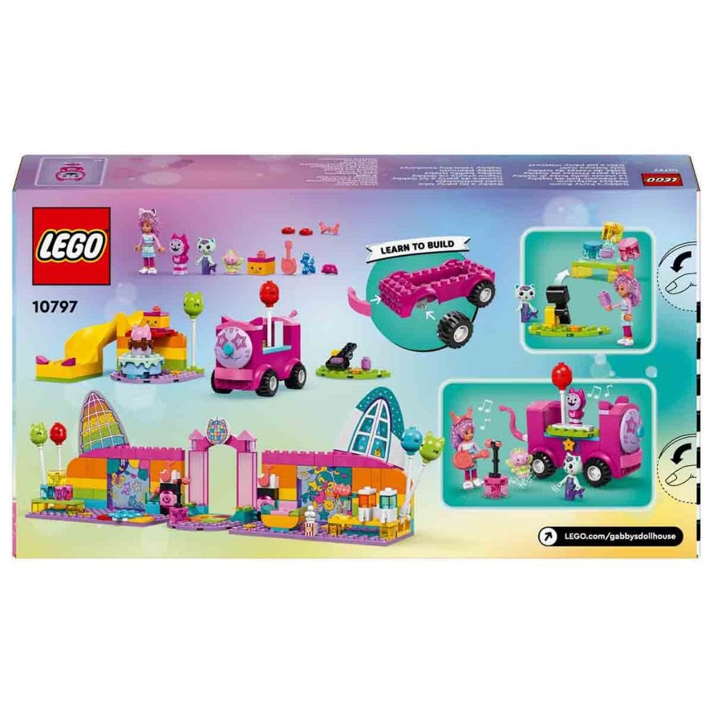 LEGO Gabby’s Dollhouse Gabby’s Party Room Disco Playset for Kids, DJ Entertainment Toy with Slide, Animal Figures and Accessories, Creative Role Play Gift for 4 Plus Year Old Girls & Boys 10797