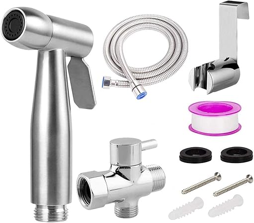 Rvs Luiersproeier Handheld Toilet Bidet Sproeier Set Met Verstelbare Waterdruk Voor Toiletdoek Luiers Persoonlijke Shattaf Hygiene Reiniging Bidet Sproeier Kit Amazon Nl