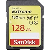 SANDISK 128GB Extreme SDXC UHS-I Memory Card - 150MB/s, C10, U3, V30, 4K UHD, SD Card - SDSDXV5-128G-GNCIN