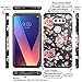 Miss Arts Compatible for LG V30 Case Shockproof, Slim Anti-Scratch Protective Kit with [Drop Protection] Heavy Duty Dual Layer Hybrid Cover Case for LG V30 Plus / V30S V35 ThinQ 2017 -Flower
