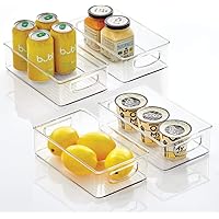 mDesign Plastic Kitchen Pantry Cabinet, Refrigerator or Freezer Food Storage Bins with Handles - Organizer for Fruit…