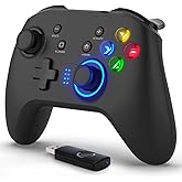 Forty4 Wireless Gaming Controller, Game Controller for PC Windows 7/8/10/11, PS3, Switch, Dual-Vibration Joystick Gamepad for
