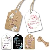 Custom Gift Tags with String, Personalized Tags for Favors, Customized Gifts Wrapping Labels, Wedding Items Birthday Party Fa