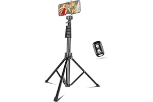 Sensyne 67" Phone-Tripod, Extendable Cell Phone Tripod Stand & Selfie Stick with Wireless Remote and Phone Holder, Compatible with iPhone Android Phone, Camera