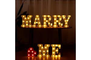 IFDGCTK Marry Me Light Up Letters, Led Marry Me Sign for Proposal Decorations, Led Marquee Light Up Letters for Romantic Wedding Sign