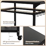 TANGZON Outdoor Grill Cart with 4 Lockable Wheels 108x50x88cm view 4