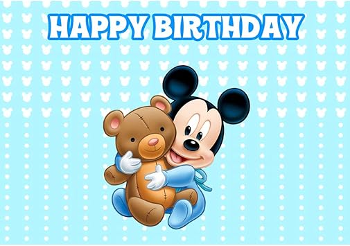 Amazon Com 7x5 Photography Backdrop Baby Blue Background Mickey