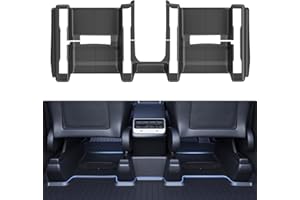 FanpBow Tesla Model Y Seat Slide Rail Pad Cover, Underseat Protector TPE Seat Kick Wrap Kits Front-Rear Seat Track Scratch-Resistant Anti-Kick Case Shells for 2021-2023 Model Y Accessories (3 PCS)
