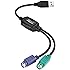 Perixx PERIPRO-401, PS2 to USB Adapter - For Keyboard & Mouse with PS2 Interface - Support PS/2 Port of KVM Switch - Built-in USB IC