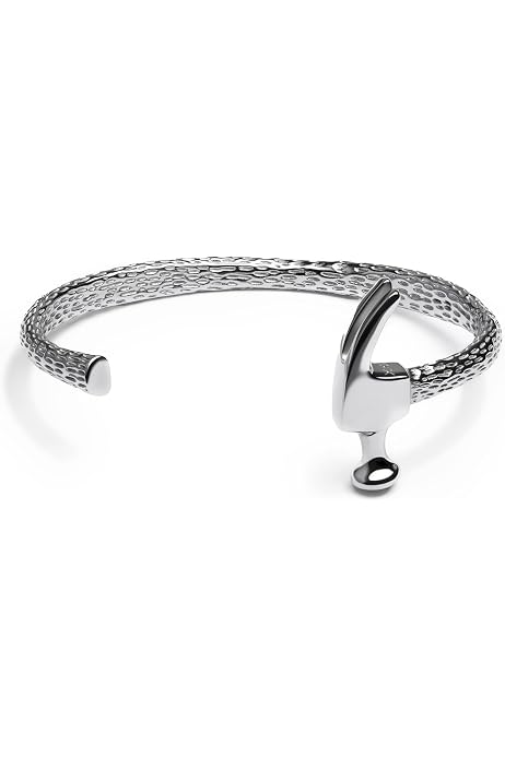 Herren Armband Mendel Mobius-Armreif Aus Horn & Edelstahl – 7 Zoll, Vintage-Look Für Herren | Manschetten-Armband Ohne Verschluss Armreif Für Herren