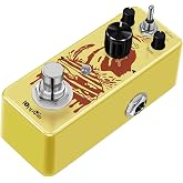IOppWin Optical Compressor Pedal for Electric Guitar &amp; Bass, Classic Analog Comp Effect with Smooth Attack &amp; Decay, True Bypass, Mini Size Metal Housing (Yellow)