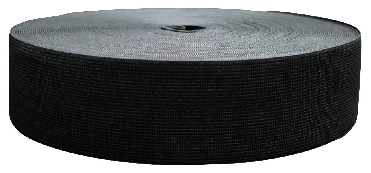 25 m elastic band, 50 mm wide - black