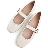 TN TANGNEST Leather Flats for Women Comfortable Square Toe Slip On Flats Soft Work Flats Retro Mary Jane Flats