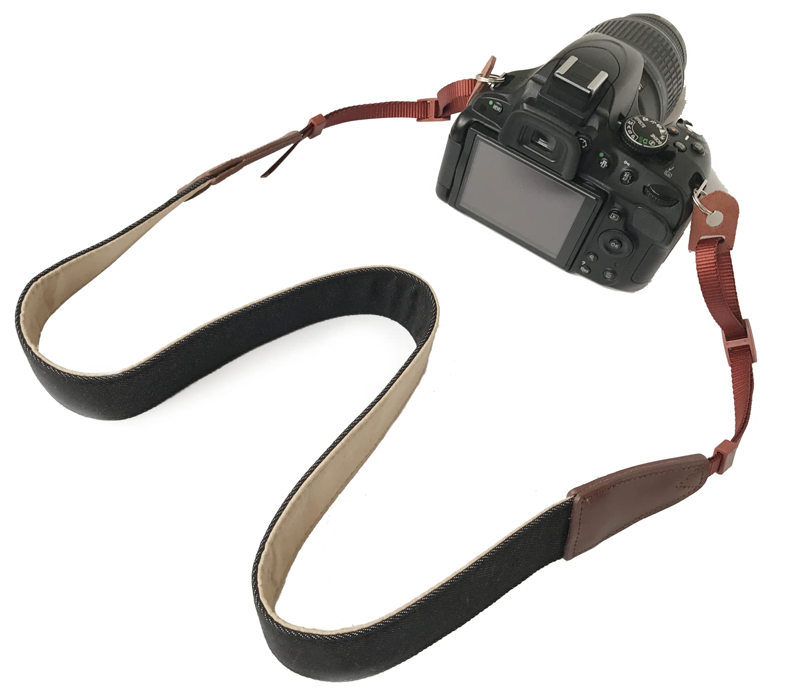 Bestele Camera Shoulder Neck Belt Strap, Soft Vintage Print Camera Straps for DSLR/SLR/Nikon/Canon/Sony/Lumix/Fujifilm/Rico/Samsung/Pentax/Olympus etc. (Leather Cowboy All Black)