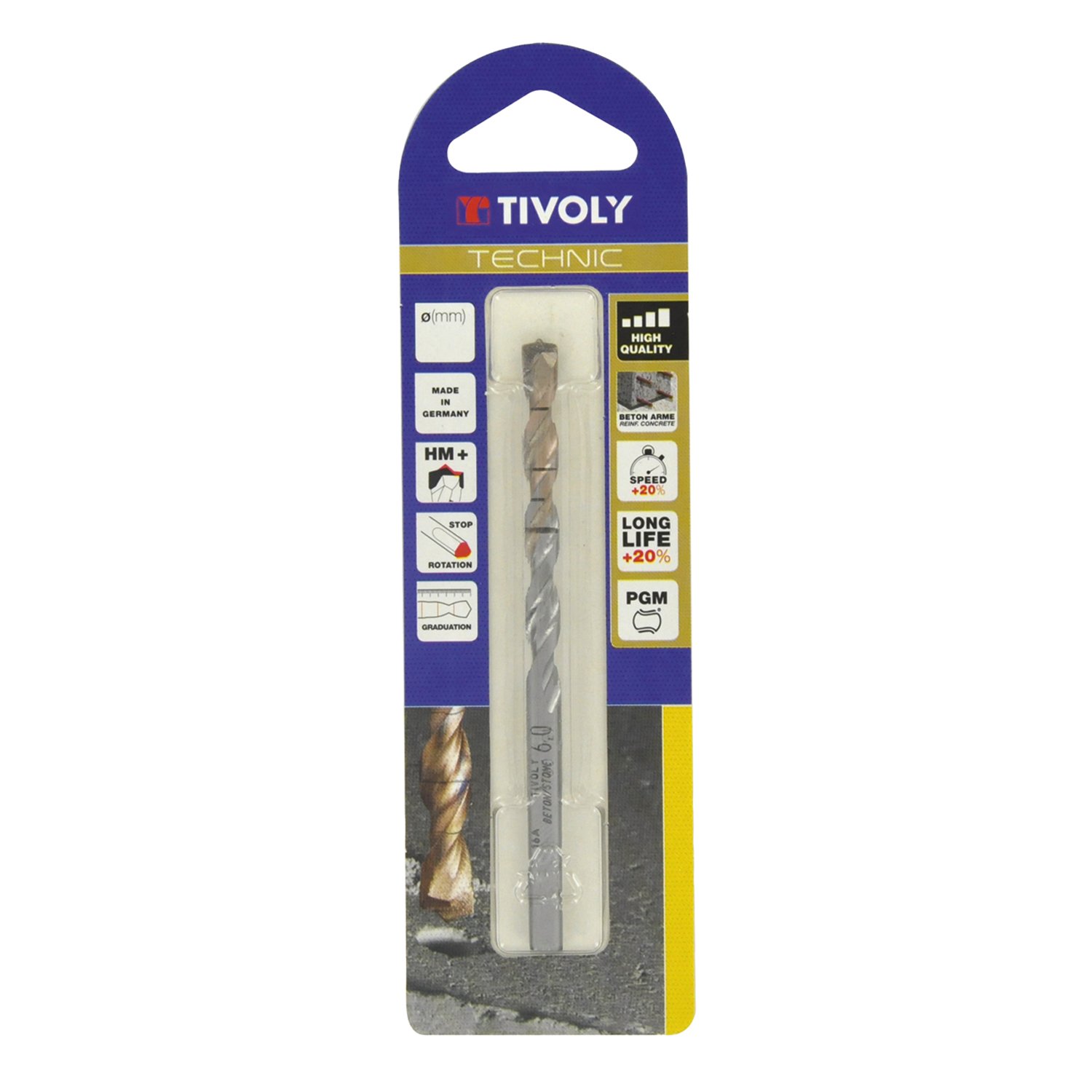 Tivoly Concrete Drill 10960520800 Technic Graduated Grey