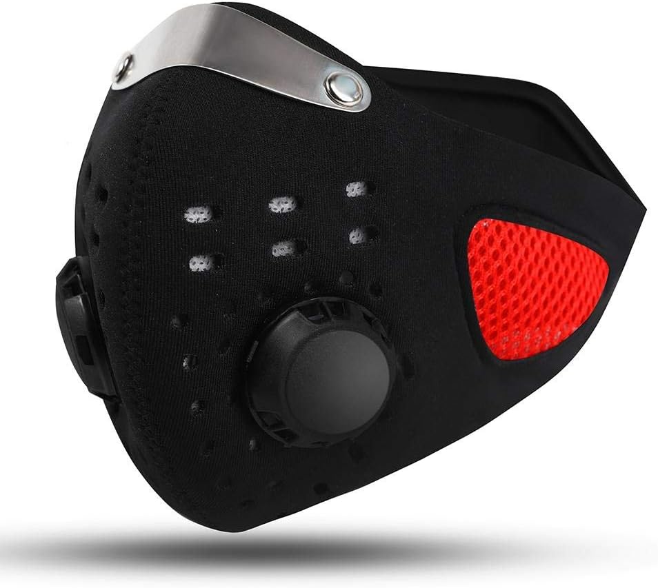 JHK Dust Mask Filtered Activated Carbon Respirator Breathing Face Mouth Safety Mask Running, Cyclinging, Exhaust Gas, Pollen Allergy, PM2.5 for PM2.5, Woodworking, Mowing, Running, Cycling, Outdoor