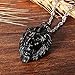 Cupimatch Lion Head Pendant Necklace, Mens Stainless Steel Gothic 22 Inch Biker Link Chain Gold Black (Black)