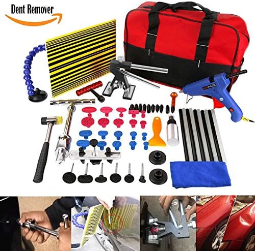 WHDZ Auto Body Paintless Repair Removal Tools Automotive Door Ding Dent Silde Hammer Glue Puller Repair Starter Set Kits For Car Hail Damage And Door Dings Repair