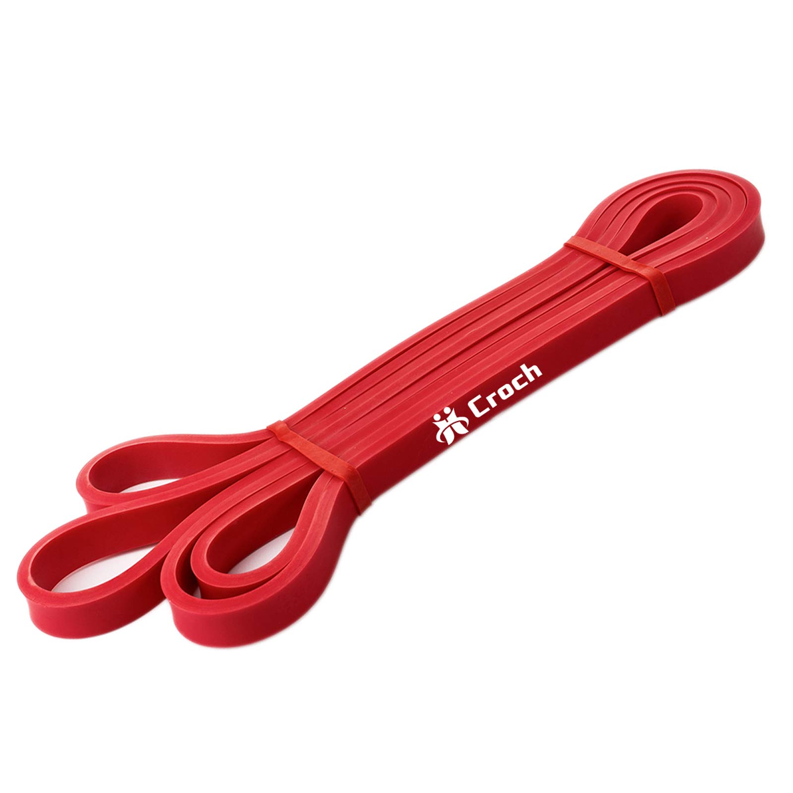 Croch Resistance Band Set made of natural latex as resistance and support for pull-up aid with exercise instructions, strength training and muscle building (Red)
