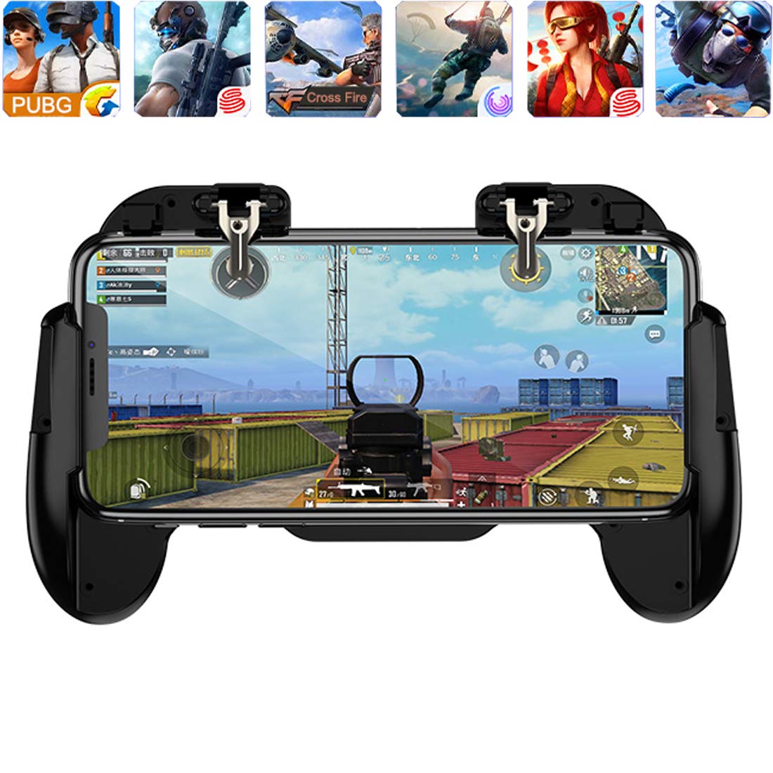 Photo 1 of Ytuomzi Mobile Phone PUBG Game Controller L1R1 Shoot and Aim Trigger Joystick Ergonomic Gamepad for PUBG Mobile/Knives Out,Phone Gaming Controller for 4.7''- 7.0'' Android & iOS (H6)