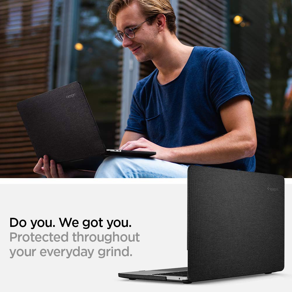 Spigen for MacBook Pro 13 inch Case M2 M1 A2338 A2251 A2289 (2022, 2020), Thin Fit Premium Knit Fabric, Black