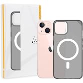 Armor Signature Case Compatible for MagSafe, for iPhone 13 Series (iPhone 13, Crystal Grey with Grey Tape)