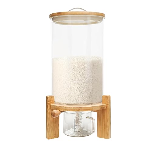 7.5L Glass Rice Dispenser with Airtight Lid, Cereal Container with ...