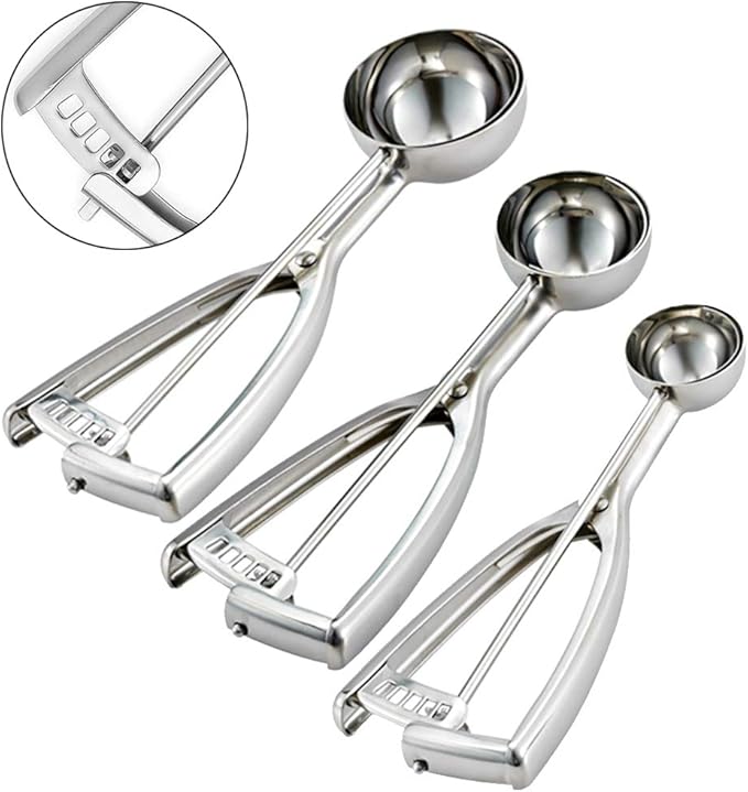 Cookie Scoop Set, Ice Cream Scoop Set, 3 PCS Cookie Scoops for Baking